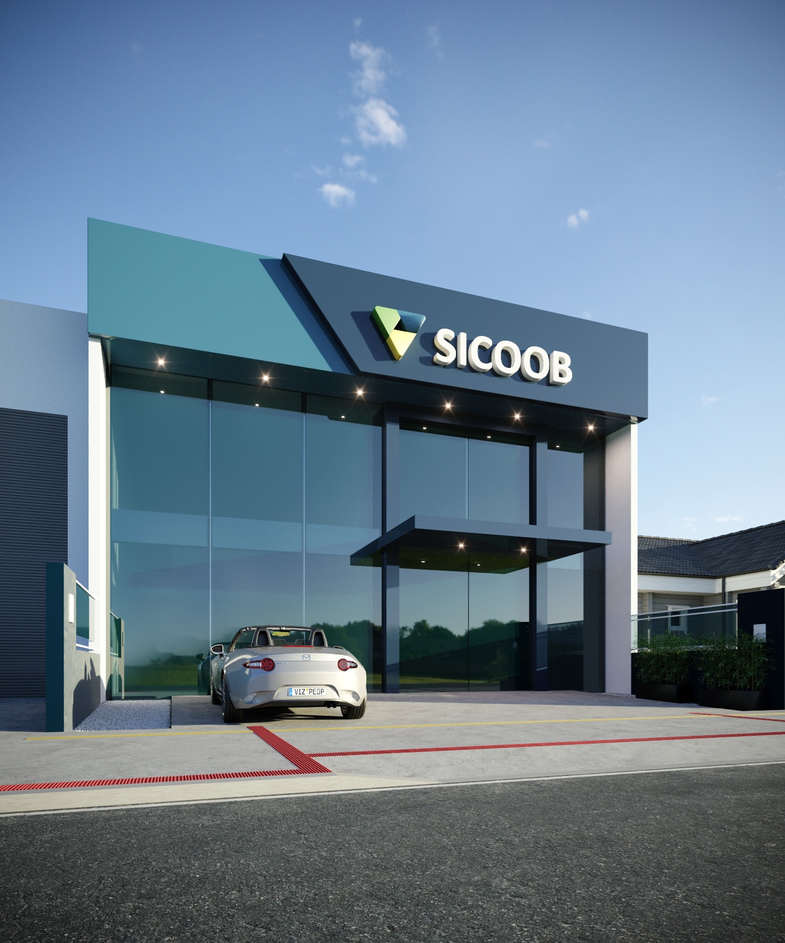 Modern Glass Tower - Main View