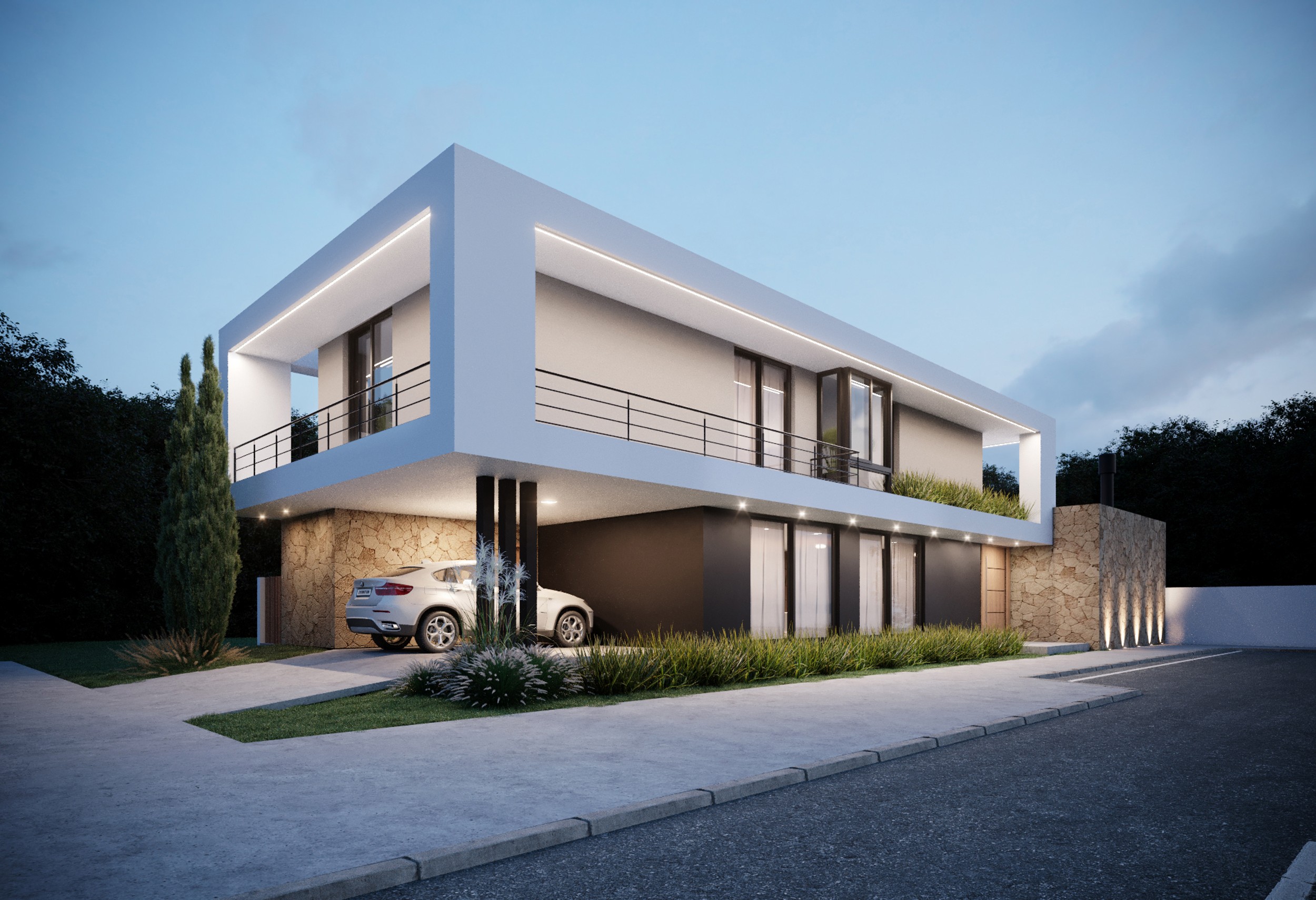 Modern Glass Tower - Main View