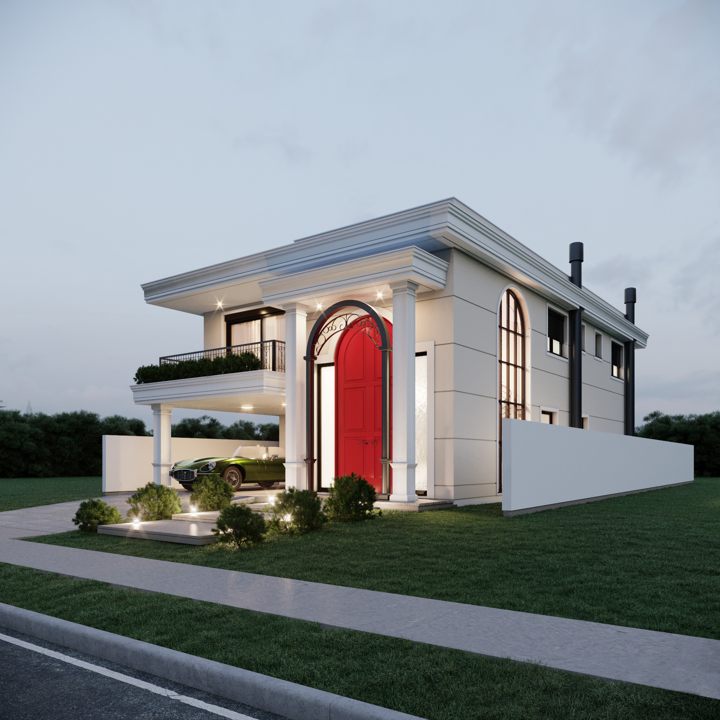 Modern Glass Tower - Main View