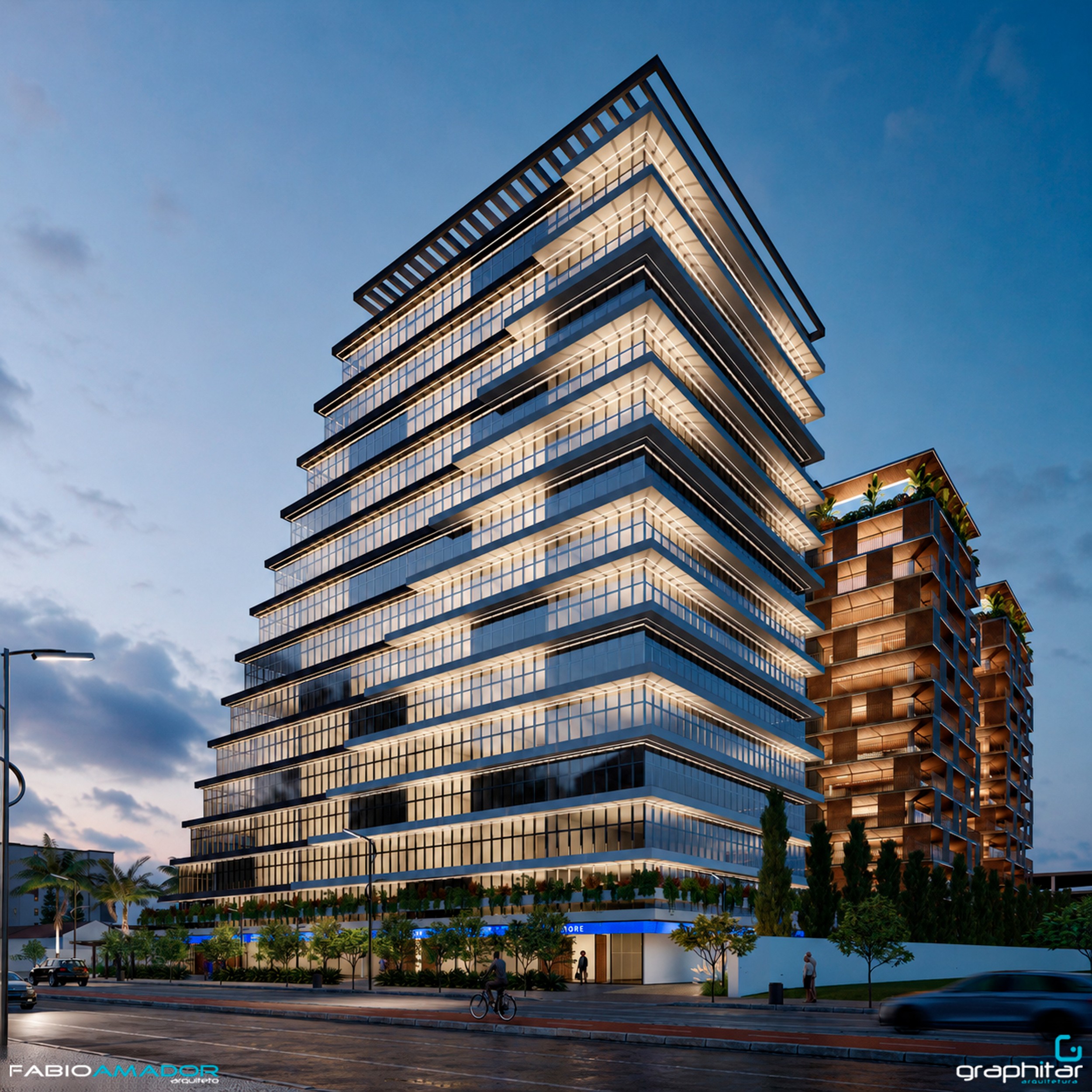 Modern Glass Tower - Main View